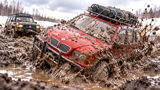 BMW X5 & Nissan Patrol vs DEEP MUD! Extreme RC Off Road