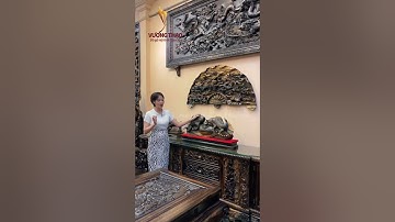 Tượng Cá chép gỗ Mun hoa Song ngư tài lộc nguyên khối siêu to