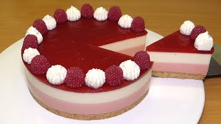 No-Bake Raspberry Cheesecake (No egg, No condensed milk, No oven)