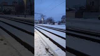 О.п. Одесса-Поездная зимним вечером 14 января 2024 года.