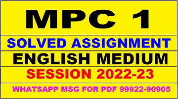 mpc 1 solved assignment 2022-23 in english | mpc 1 solved assignment 2022-23 | mpc 1 2022-23