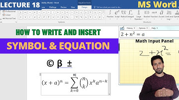 Insert Equation in MS Word| Input Math Panel|Inserting Symbols