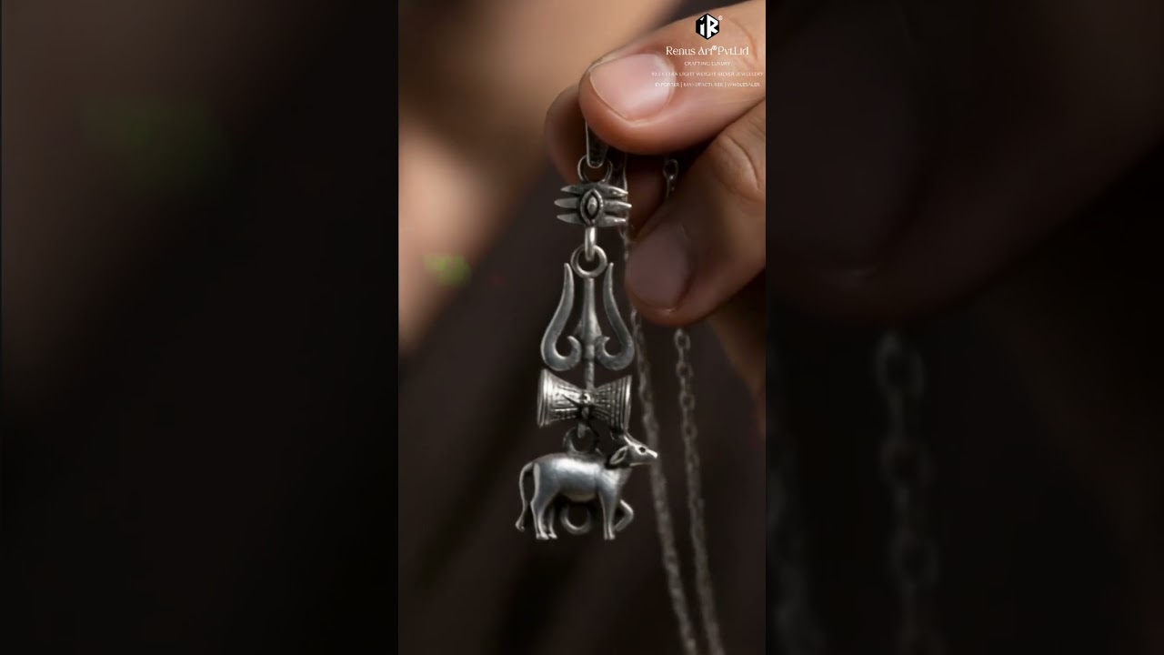 Powerful Silver Trishul & Nandi Pendant Blessing | Spiritual Meaning & Close Look 🙏 