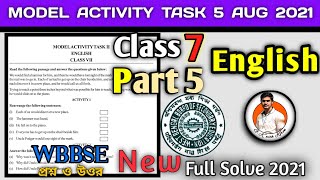 Class- 7 English (ইংরাজি) Model Activity Task Part- 5 Answer New Aug #WBBSE@GK With Kiron