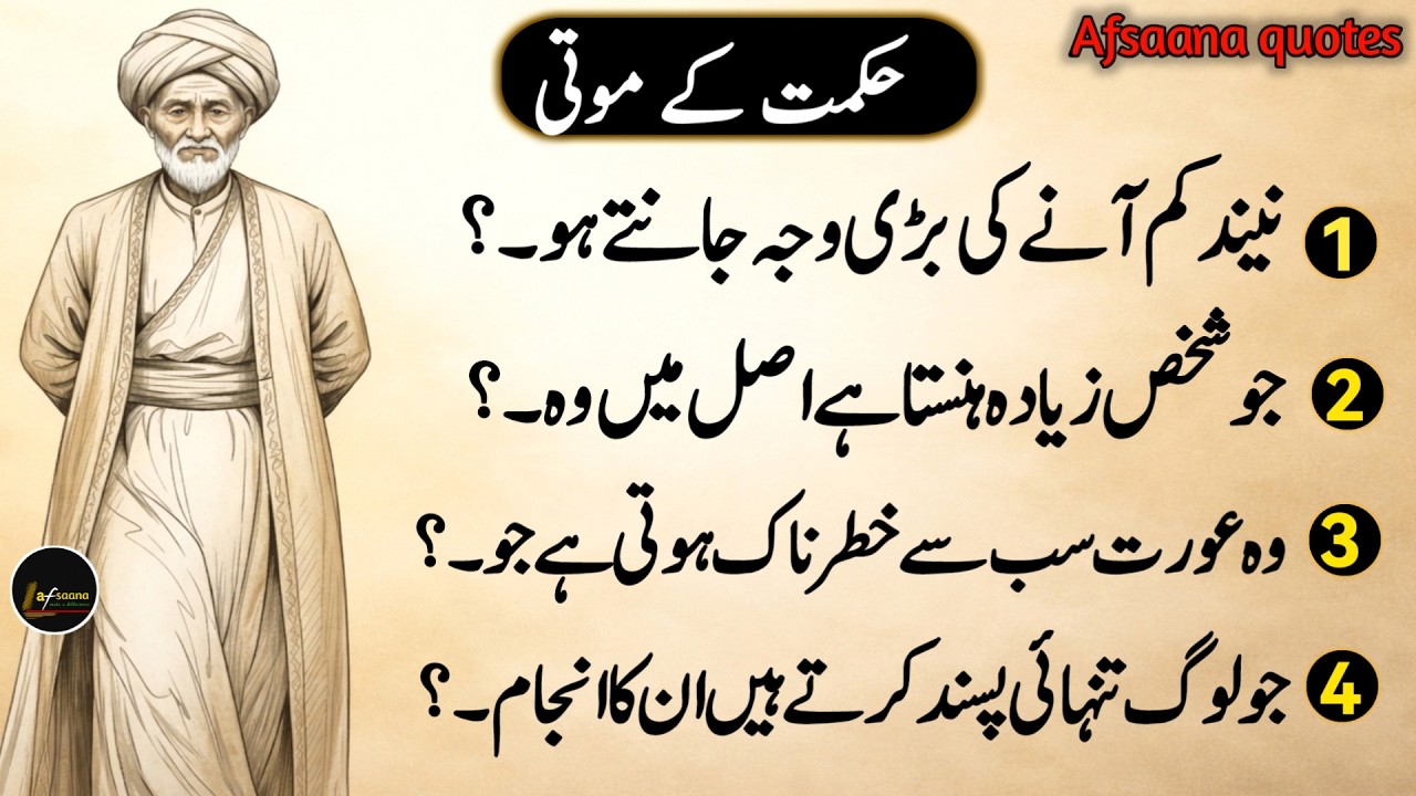 Hikmat Ki Batain | Luqman Hakeem Quotes | Wisdom Quotes in Urdu | Danai ki Batain | Aqwal e Zareen