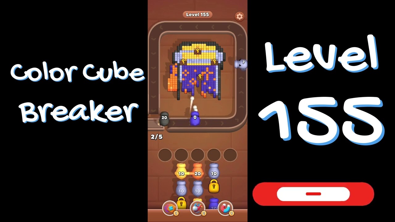 Color Cube Breaker Level 155 Gameplay 🎮 | Smash Cubes Puzzle Game | Go Answer