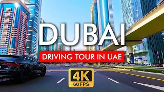🇦🇪 Dubai Driving Tour in 4K Video. Explore from Downtown Burj Khalifa to Al Barsha skyline views