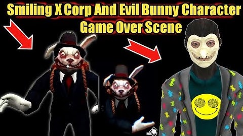 Smiling X Corp And Evil Bunny Character Game Over Scene in Erich Sann New Version 2.6.1