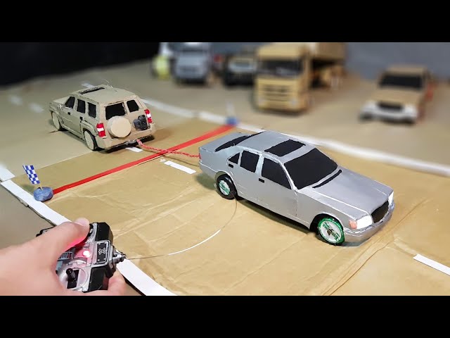 rc mercedes w140 vs rc nissan patrol made in home