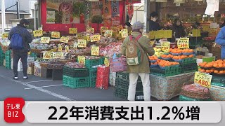 22年消費支出1.2%増（2023年2月7日）