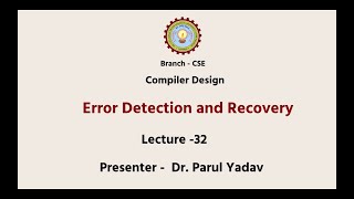 Compiler Design | Error Detection And Recovery Part-1 | AKTU Digital Education