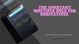The constant Multiple Rule for Derivatives |Detailed Examples| Calculus 1
