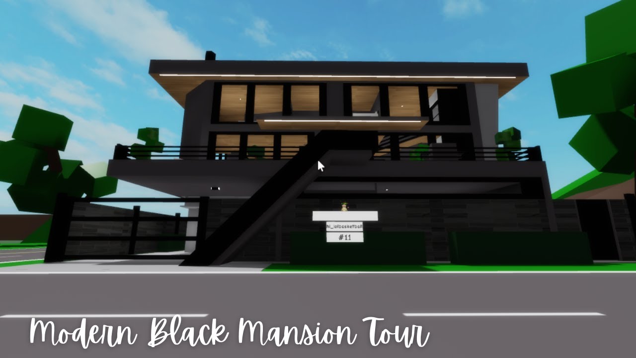 Brookhaven RP Black Modern Mansion Tour || Modern House Tour ...