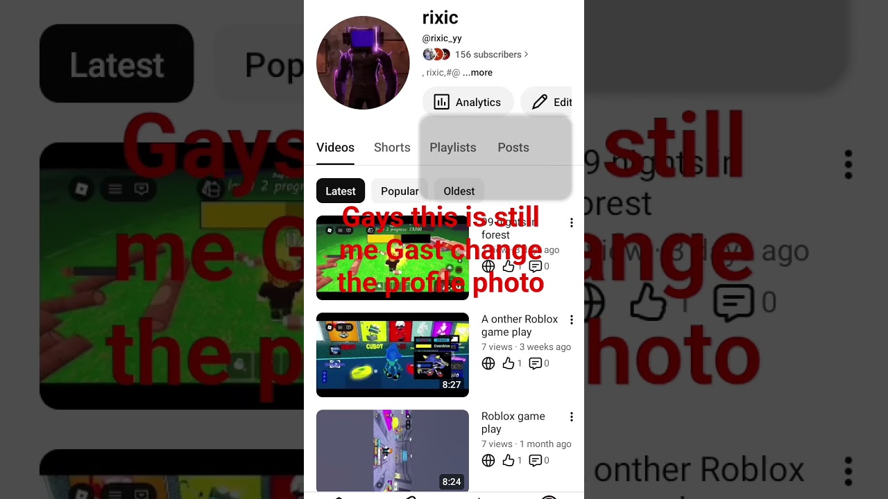 I say just changed the profile - YouTube