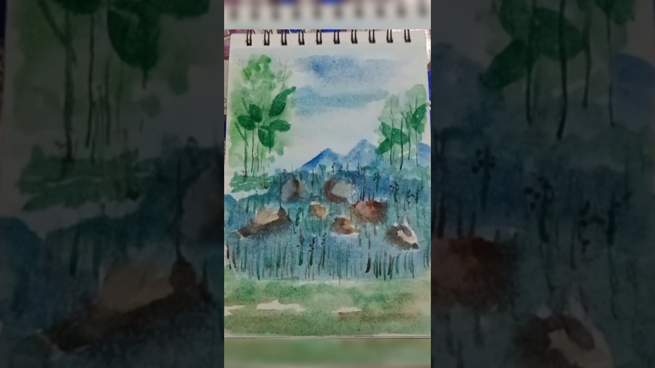 “Relaxing nature drawing for beginners ✏️