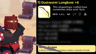 Making A Gold Tier Dust Worm Long Bow Roblox Vesteria