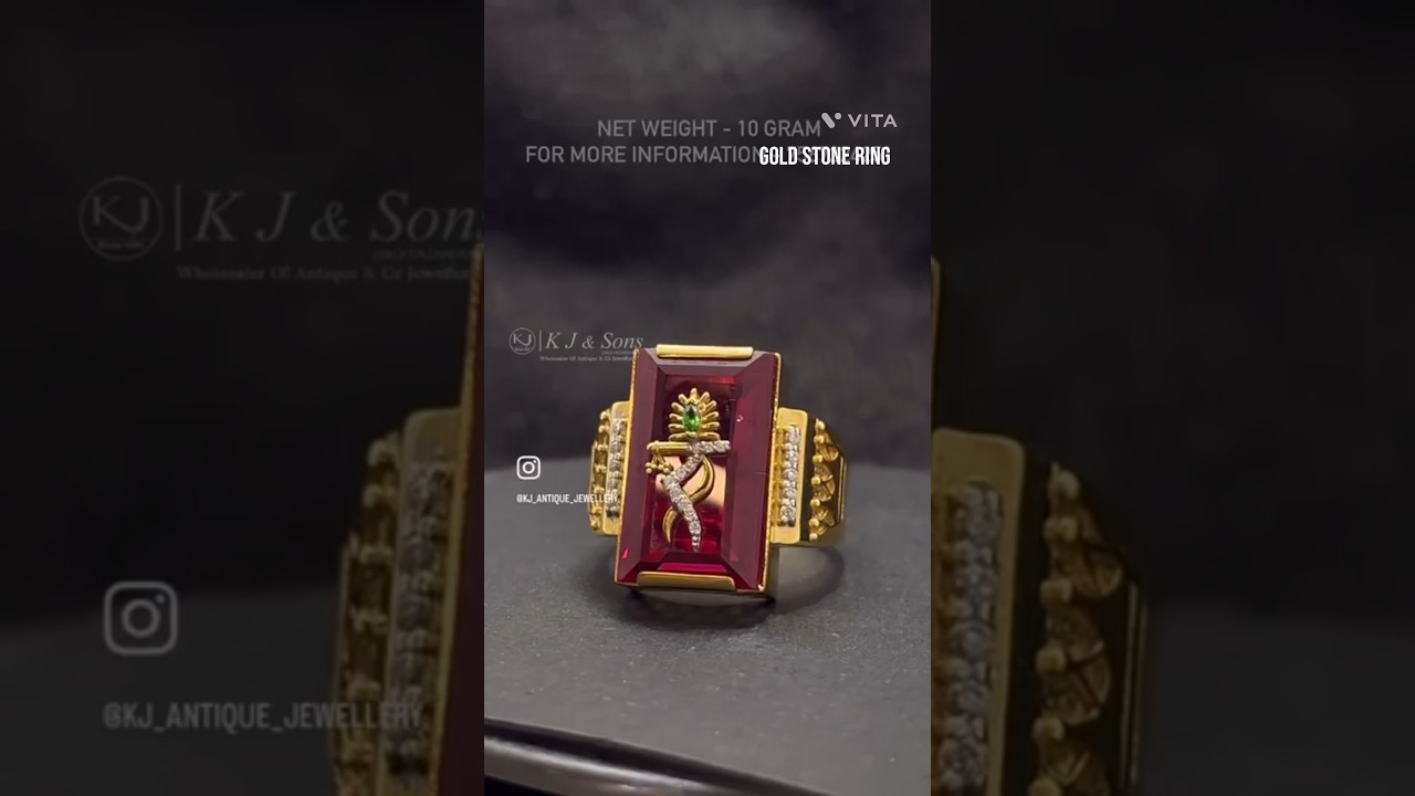 Gold Big Stone Ring 💍 ✨️