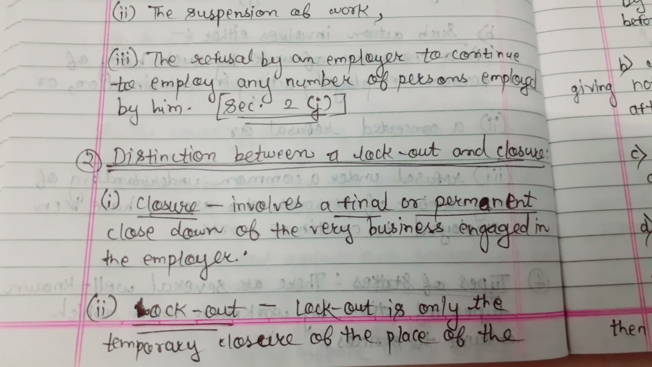 Strikes and Lockouts           (PART 2)     (IDA, 1947) (5th Semester)