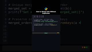 How to Merge Lists Without Duplicates #python