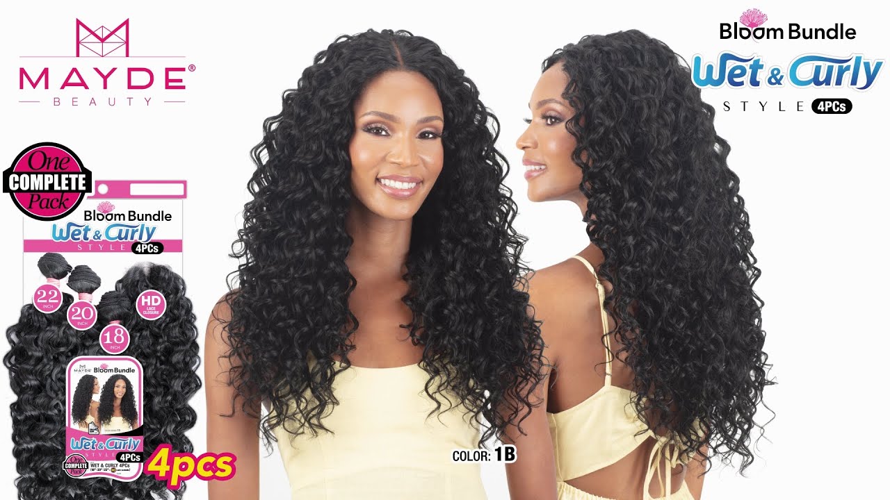 Mayde Bloom Bundle - Wet & Curly 4pcs (18"20"22"+CL)