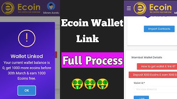 🤑How To Create Ecoin Wallet !! Ecoin Wallet Link kaisa kare Full Process !! Bk-tricks