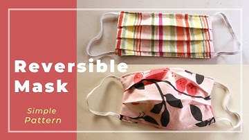 Sewing a reversible face mask with wire for nose shaping - simple pattern