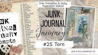 Torn Pockets & Scrappy Notebook | #25 Torn | Junk Journal January | Free Printables! | Easy