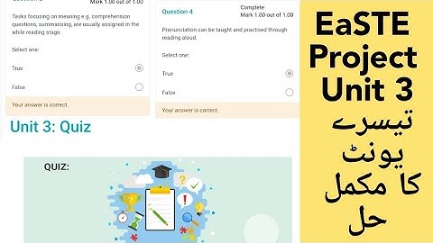 Module 2 | Unit 3 | Complete solution | Quiz 15 Questions | step by step| EaSTE Project @zfnstudio