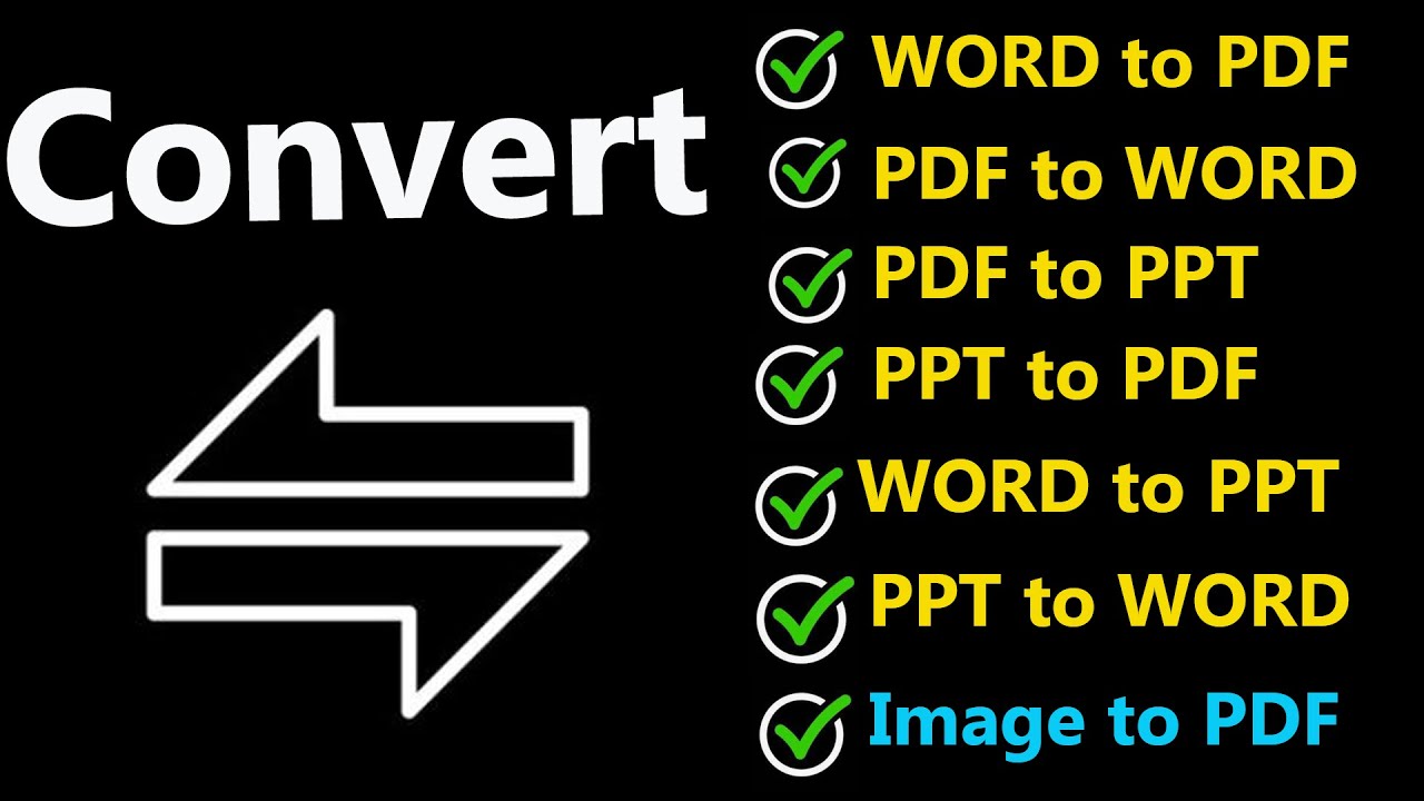 convert one file type to others file types |pdf to word, word to pdf, pdf to ppt, image to pdf|