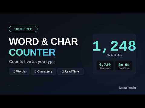 Count Words & Characters Live (100% Free Tool, No Sign Up)