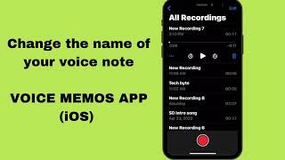 How to Change the Name of a Voice Note Recording | Voice Memos App (iOS)