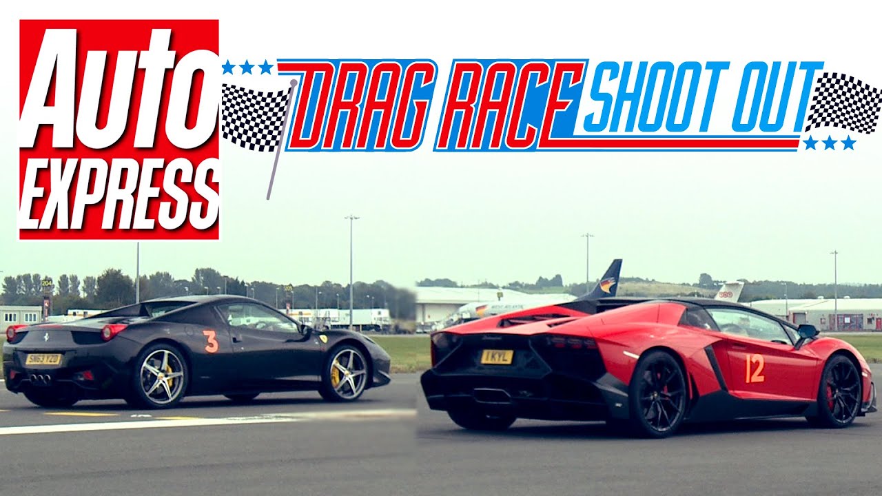 Ferrari 458 Spider Vs Lamborghini Aventador Roadster 50th Anniversary Drag Race Shoot Out