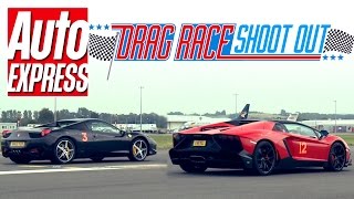 Next in our drag race series is the ferrari 458 spider vs a special
edition lamborghini aventador! see episode (audi r8 mercedes s63 amg):
http:/...