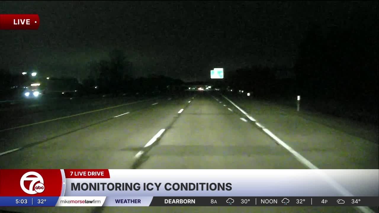 Checking out the road conditions in metro Detroit as freezing rain ...