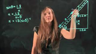 Applications of the Derivatives of Trig Functions - Minimizing the Length of a Ladder