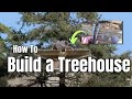 Building a Treehouse Platform in a Pine Tree in the Woods
