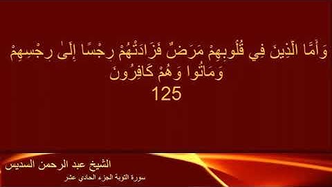 القرآن الكريم الجزء الحادي عشر تلاوة الشيخ عبد الرحمن السديس YouTube