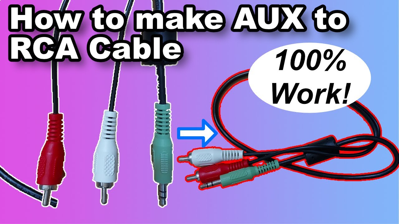 How to make AUX to RCA Cable | 3.5mm Jack to HiFi Speaker System ...