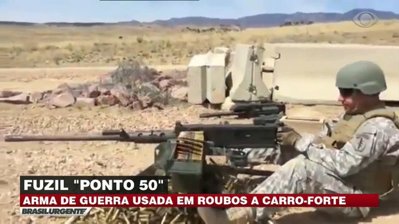 Arma de guerra é utilizada em roubos a carro-forte