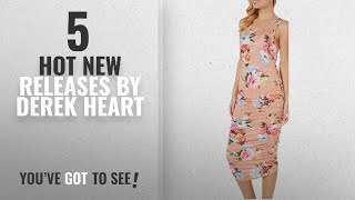 Hot New Derek Heart Women Clothing [2018]: Derek Heart Juniors Ruched Floral Midi Dress Small Peach