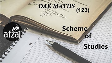 DAE Applied Maths 123 Scheme of Studies |Scheme of studies of Maths 123 |By Afzal Mathematics
