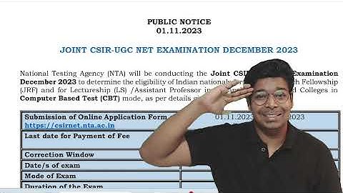 Update | CSIR-UGC NET Dec 2023  का Notification  हुआ जारी | Exam Date 26 27 28 Dec | Virendra Singh