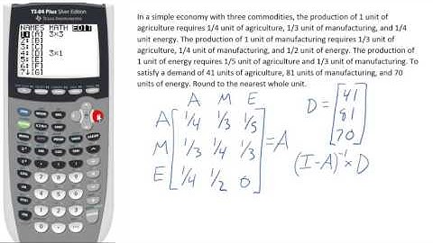 Open System Input Output Model on a TI 83 84 HD