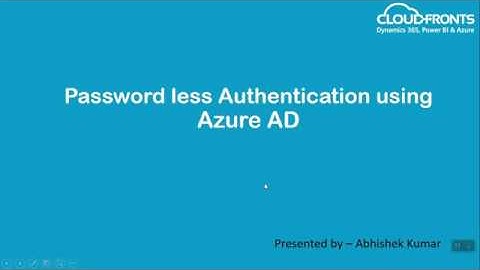 Password Less Auth using Azure AD