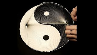 String Art Timelapse - String Artist Creates a Flawless Yin Yang Artwork || WooGlobe
