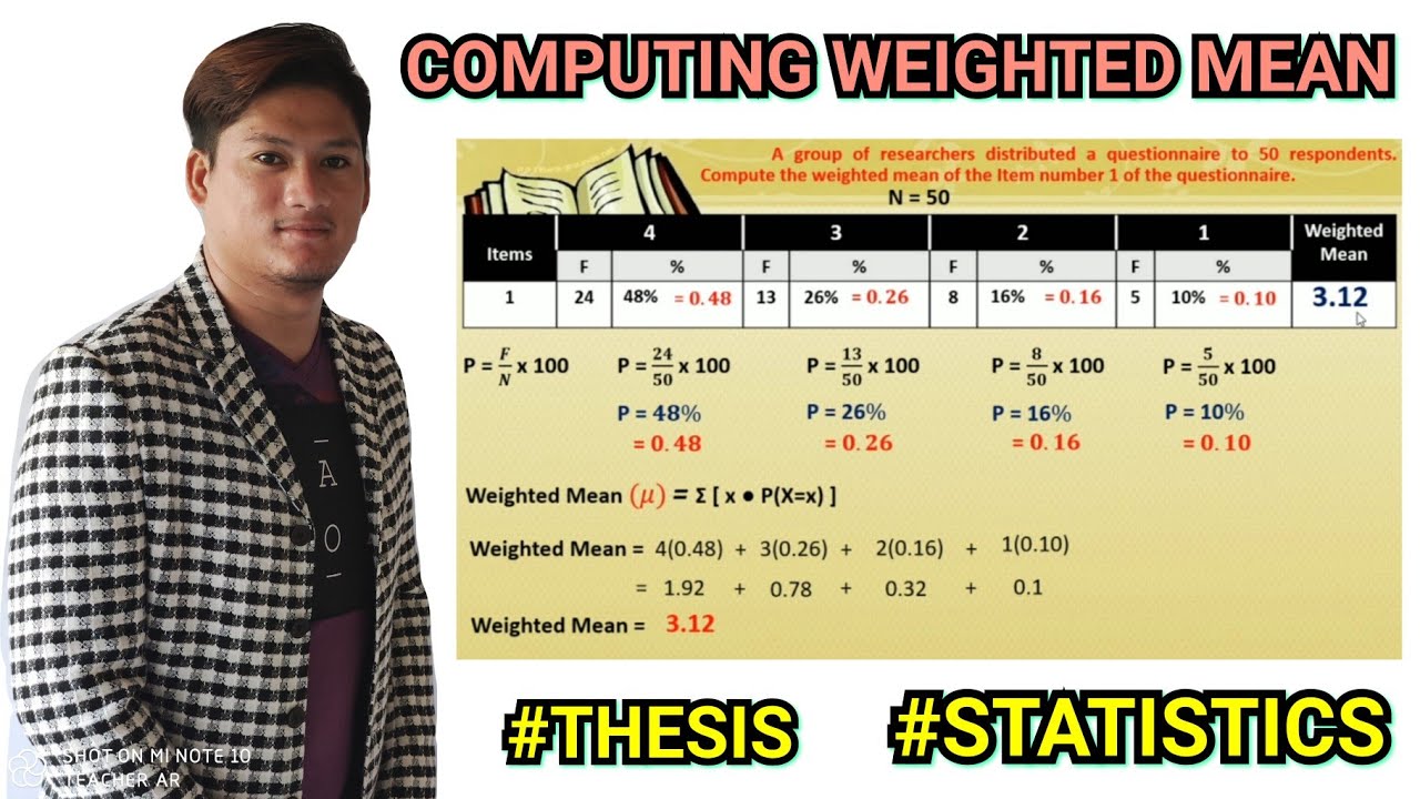 weighted mean formula for thesis