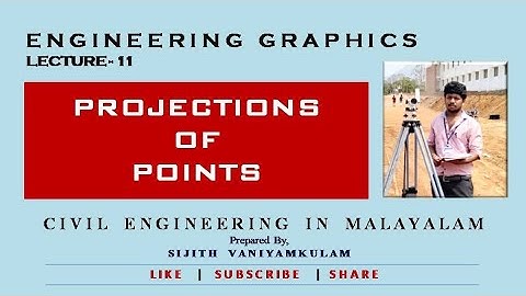 PROJECTION OF POINTS | ENGINEERING GRAPHICS | LECTURE-11 | Civil Engineering in Malayalam, Er.SIJITH