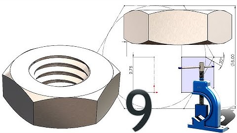 9-Project 45| One-Sided Pipe Vise (Open Type)|SolidWorks Tutorial: M5  thin nut