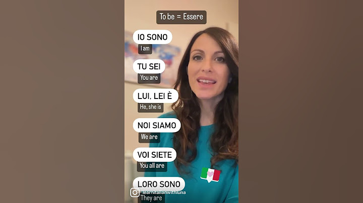 the verb TO BE in Italian - il verbo ESSERE