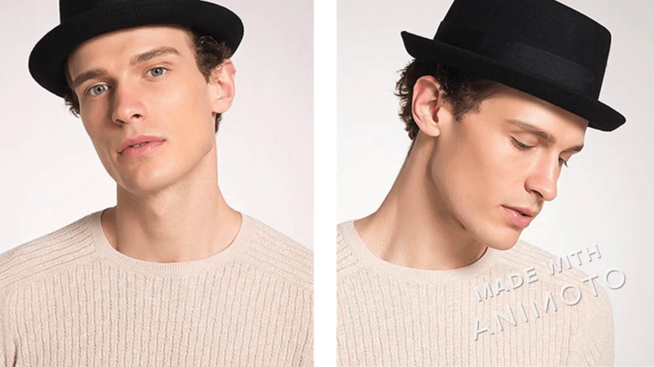 Fedora Hats Men 100/% Australia Wool Pork Pie Hats for Classic Church Wool Felt Hat Autumn Winter